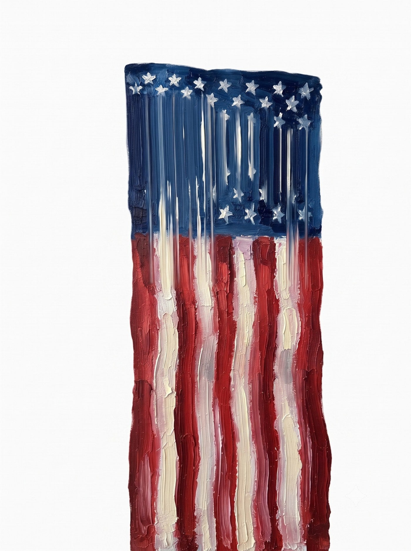 Hand-painted American flag — Proudly Clowded brand art